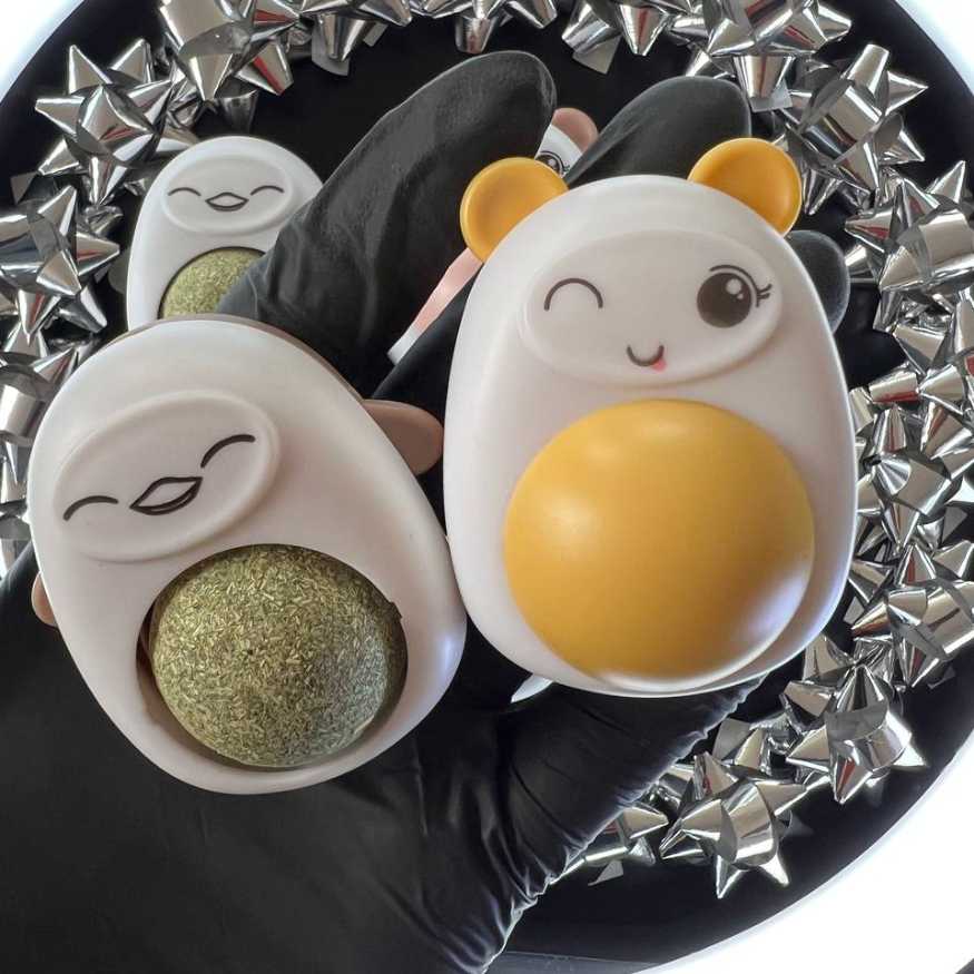 Pelota de Catnip Antiestrés para Gatos – Pack x2